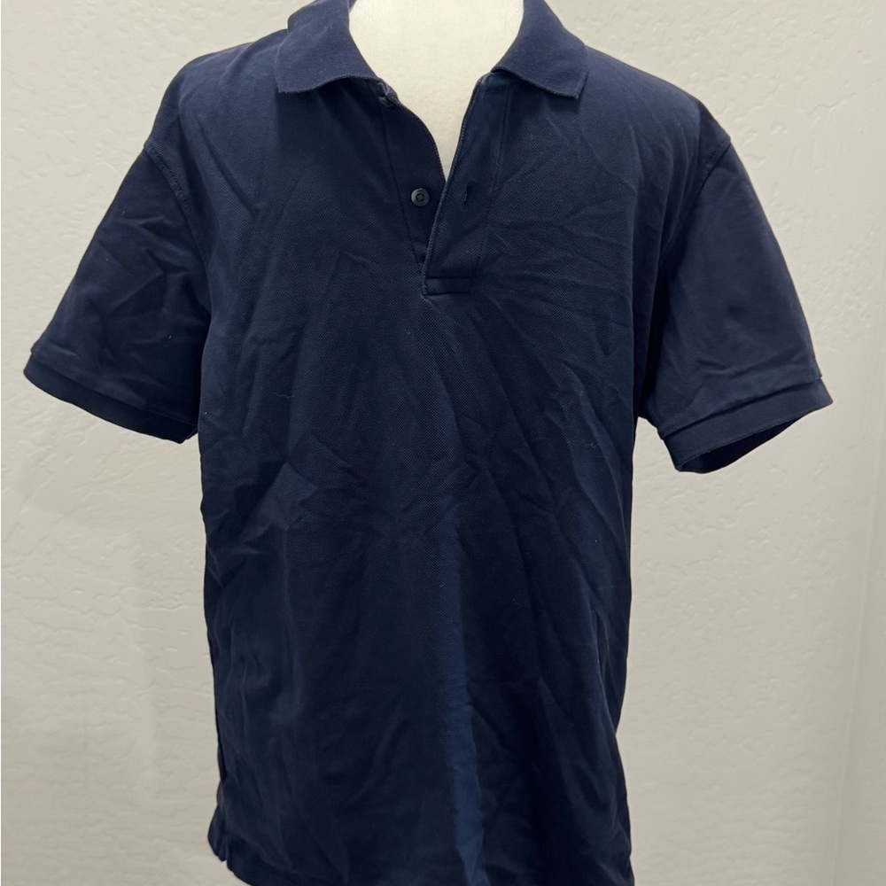 Uniqlo Navy Polo Shirt with Ribbed Cuffs